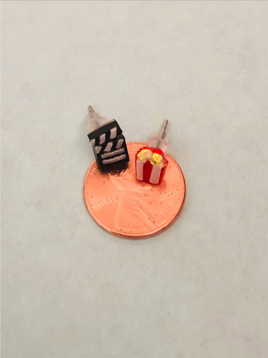 Palomitas de maíz y pendientes de película de arcilla de | Etsy