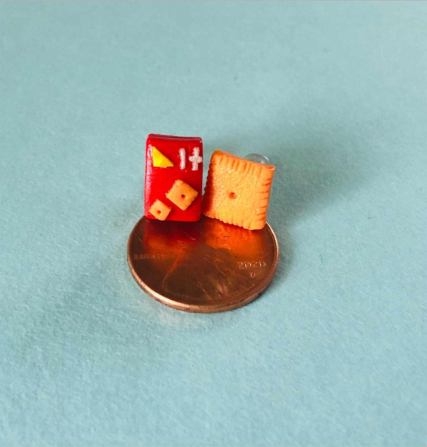 Handmade Polymer Clay Cheezit Earrings Etsy