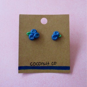 Handmade Polymer Clay Blueberry Earrings
