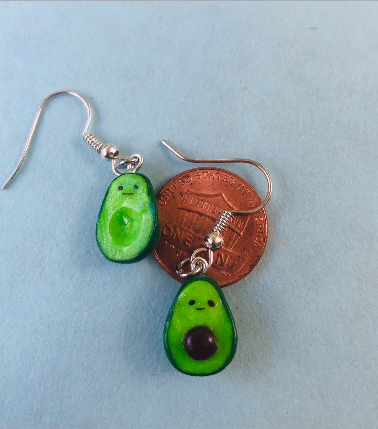 Handmade Polymer Clay Avocado Earrings Etsy UK