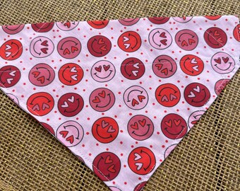 Valentine Dog Bandana/ Valentine Cat Bandana/Over the Collar Bandana/ Tie On Bandana/Fun Valentine Bandana/