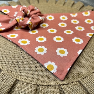 Dog Bandana/Retro Floral Bandana with Matching Hair Scrunchie/Spring or Summer Bandana for Pet/Cat Bandana/Over the Collar or Tie On bandana