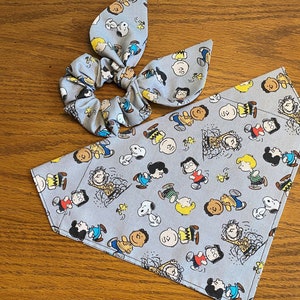 Dog Bandana /Over collar or Tie on Bandana/Pet Bandana with Matching Hair Scrunchie/Pet bandana/Fun Matching Sets