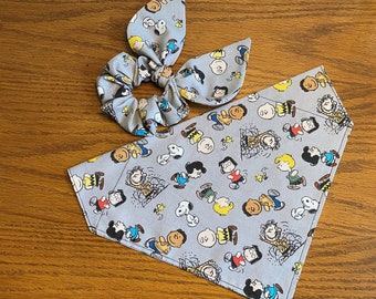 Dog Bandana /Over collar or Tie on Bandana/Pet Bandana with Matching Hair Scrunchie/Pet bandana/Fun Matching Sets