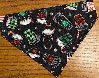 Christmas Dog Bandana/ Pet Bandana with matching Face Mask and Hair Scrunchie/Over collar or Tie On Bandana/Matching sets/Holiday Bandana