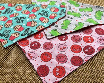 Valentine Dog Bandana/ Valentine Cat Bandana/Over the Collar Bandana/ Tie On Bandana/Fun Valentine Bandana/