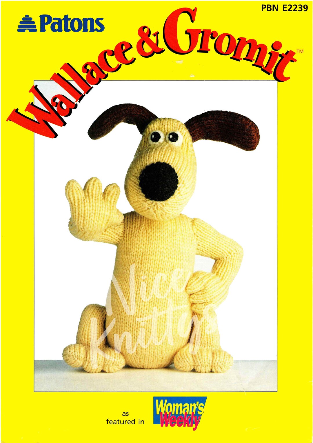 Vintage Knitting Pattern Gromit From Wallace and Gromit Etsy