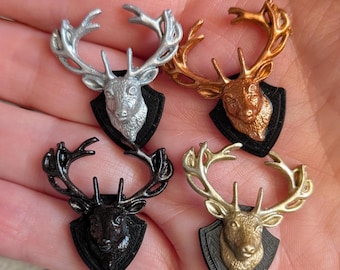 1:12 Scale Dollhouse Miniature. Stags Head Ornament, Available in Four Colours.