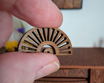 1:12th Scale Dollhouse Miniature. Wooden Half Moon Ornament.