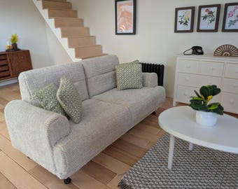 1:12 Scale Dollhouse Miniature. Large Modern Sofa/Settee/Couch. Available in three Colours.