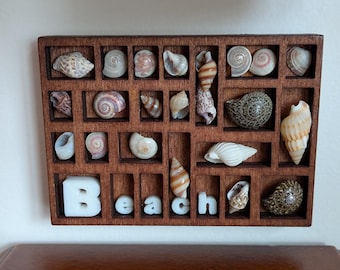 1:12th Scale Dollhouse Miniature. Beach Themed Wooden Wall Tray.