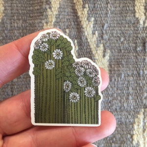 Double Saguaro Cactus Sticker, Art Sticker, Cactus Decals, Botanical Vinyl Sticker