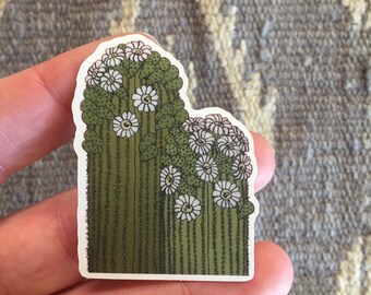 Double Saguaro Cactus Sticker, Art Sticker, Cactus Decals, Botanical Vinyl Sticker