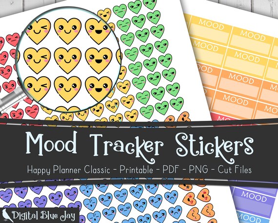 Mood Tracker Printable Planner Stickers Mambi Happy Planner | Etsy