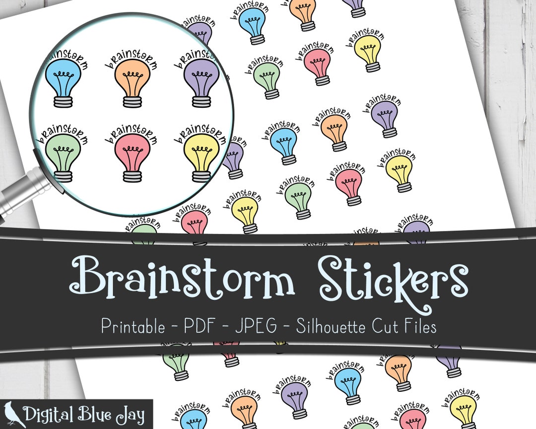 Brainstorm Writer Printable Planner Stickers, Writing Author Novel ...