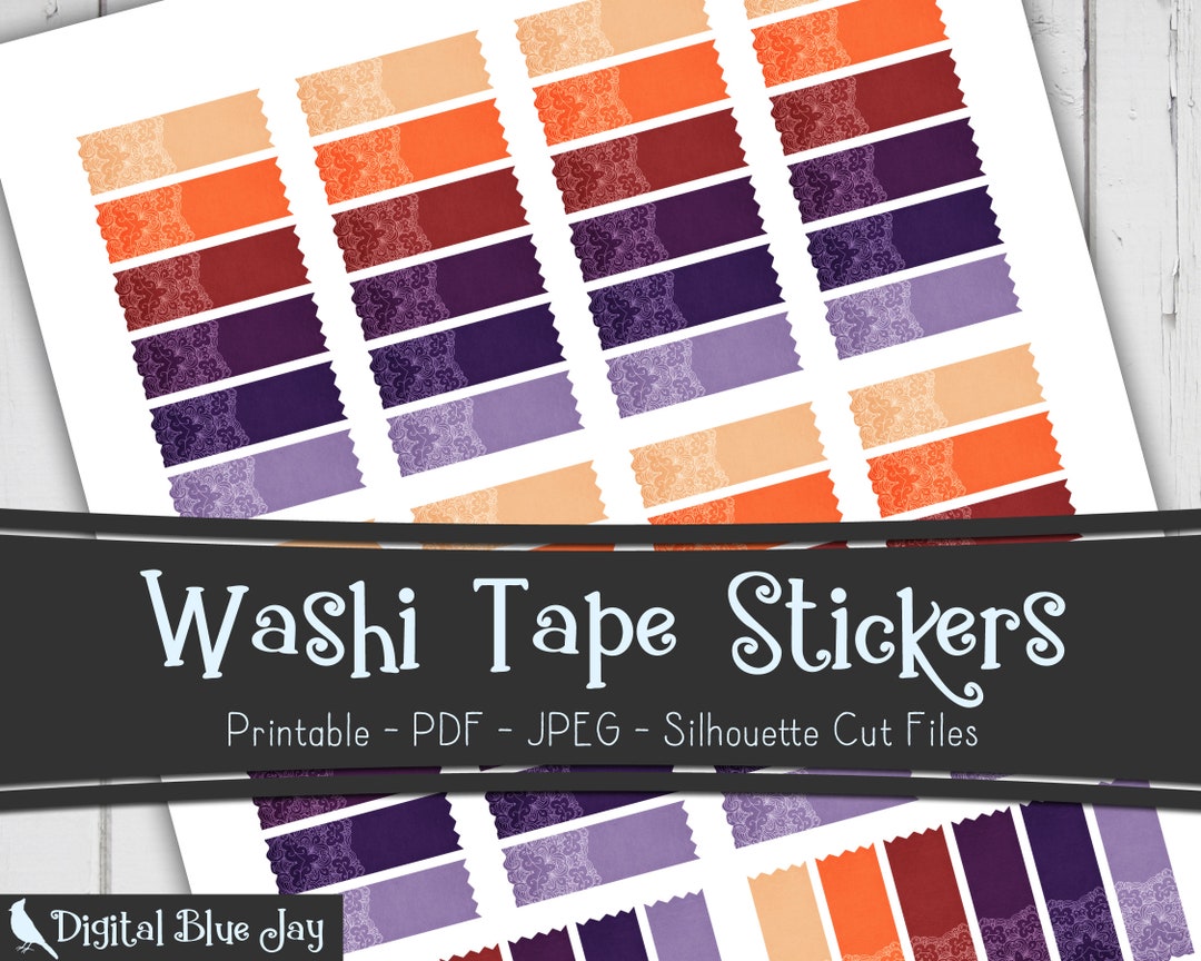 Washi Tape Stickers, Printable Planner Stickers, Silhouette Cut Files ...