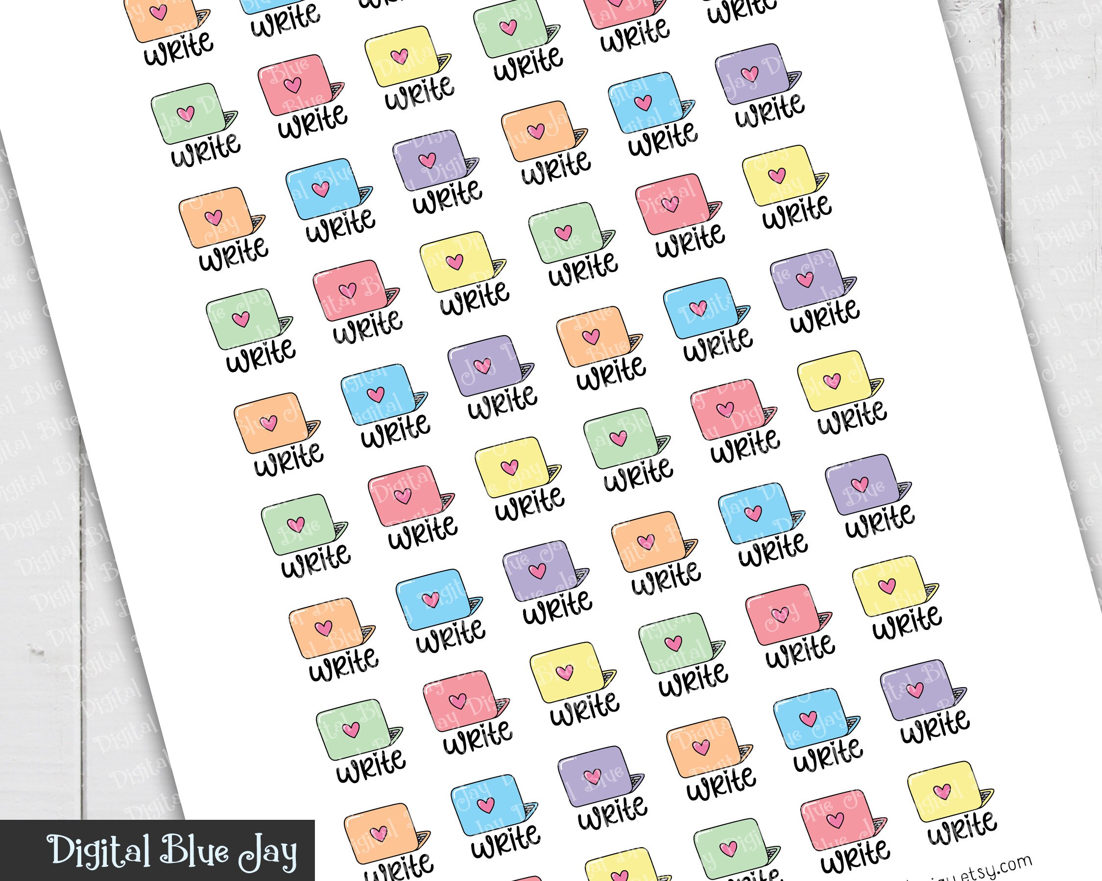 Writer Printable Planner Stickers Bundle, Write Brainstorm Outline Edit ...