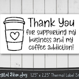 Thermal Sticker PNG, Thank You Stickers, Small Business Stickers, Small Business PNG, Thermal Label PNG,  Digital Download