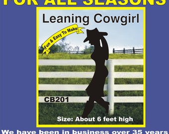 COWGIRL LEANING SILHOUETTE ABOUT 4 FEET HIGH cowboy woodworking pattern,plan