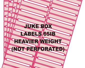 juke box labels LT PINK heavier bond 65 Ib wurlitzer rockola  seeburg music 5 full sheets 100 labels not perforated