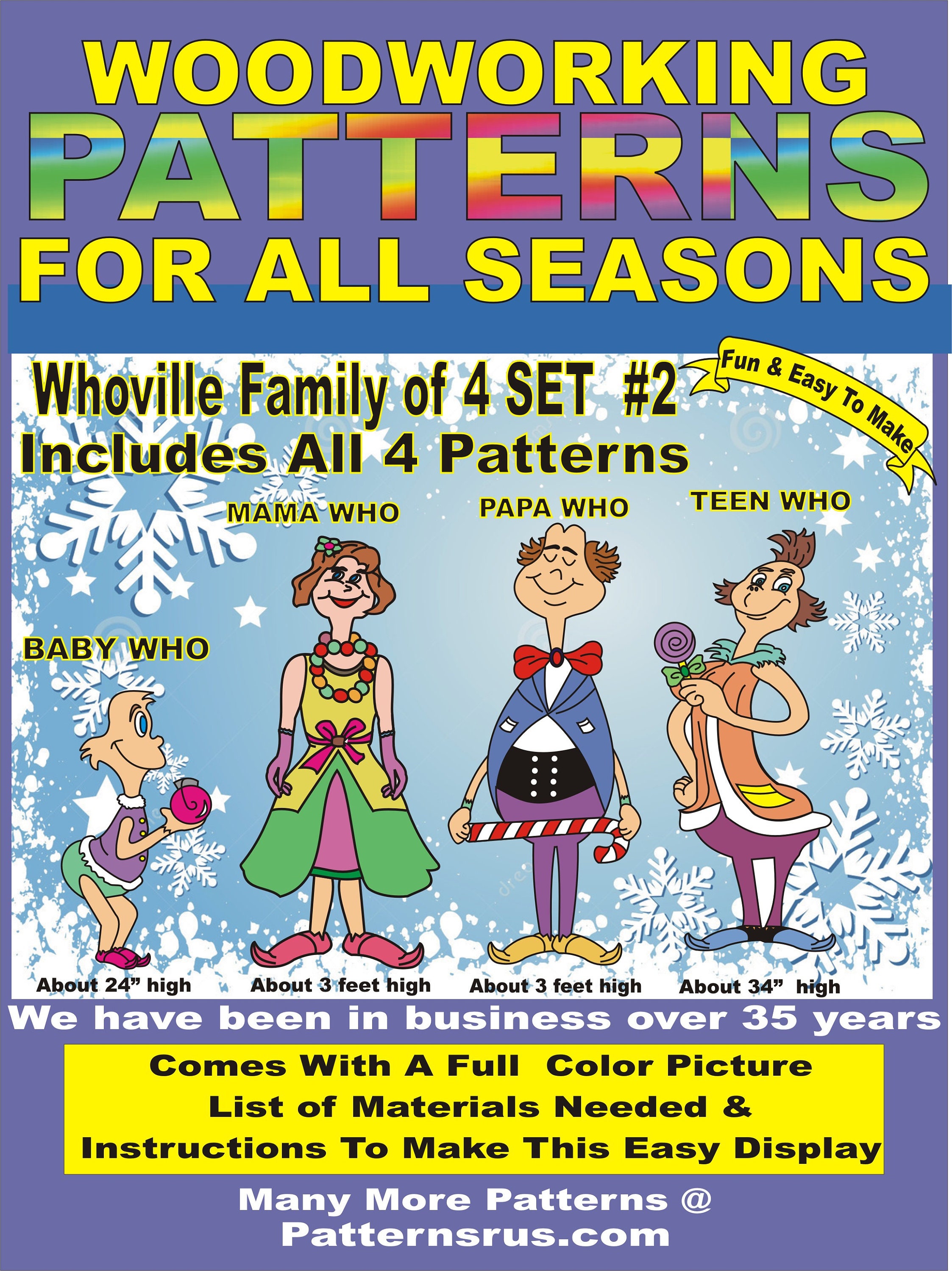 Whoville Grinch Family Of 4 Mama Papa Teen Baby 4 Etsy