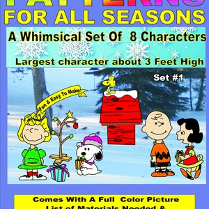 May include: Woodworking patterns for all seasons, featuring a whimsical set of 8 characters. The largest character is about 91 cm high. Includes a full colour picture, list of materials, and instructions. Fun and easy to make.
