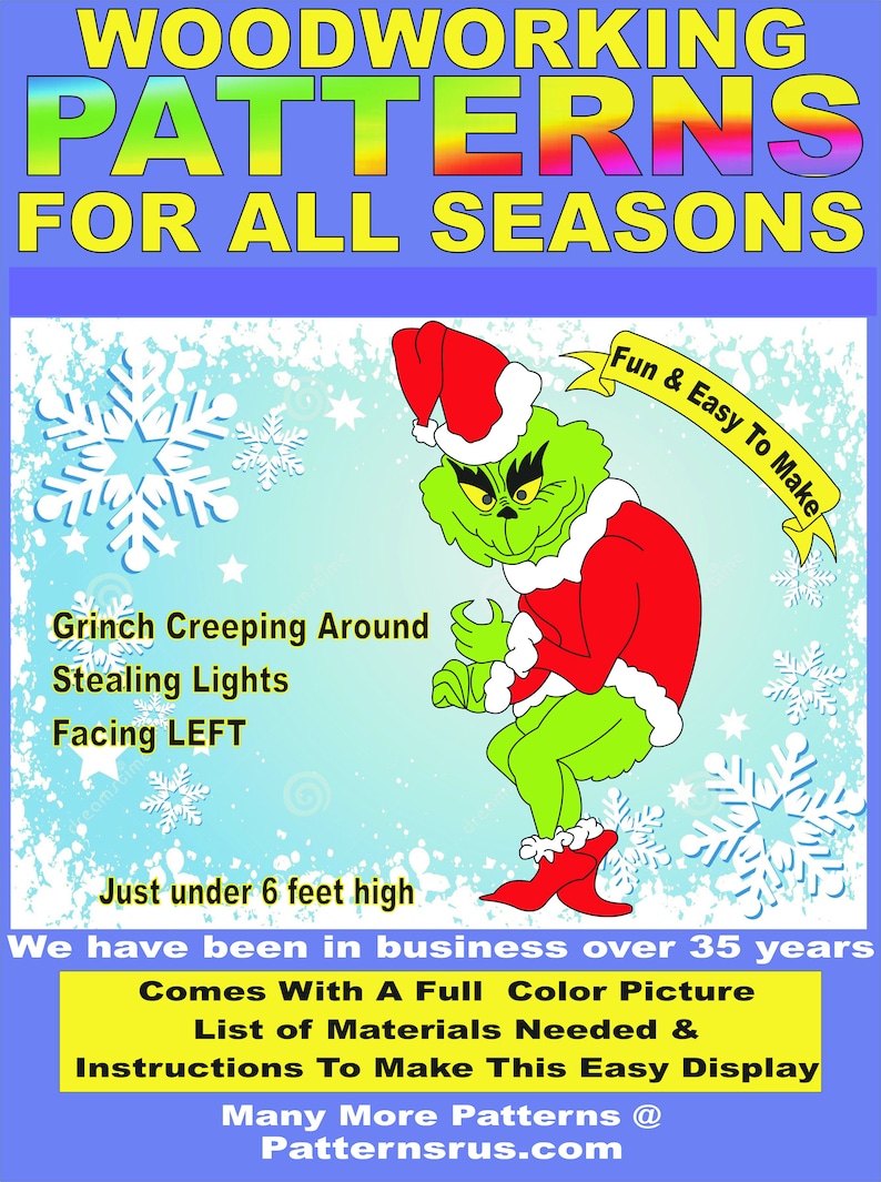 GRINCH CREEPING Facing Left Stealing Order 3 or More Etsy