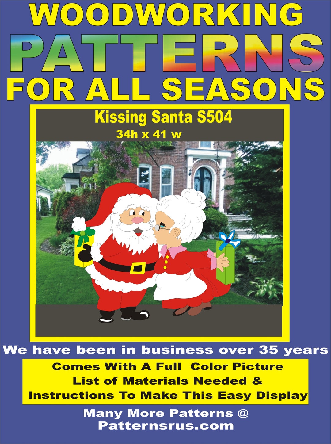 Kissing Santa Christmas Woodworking Pattern, Yard Art by PATTERNSRUS - Etsy