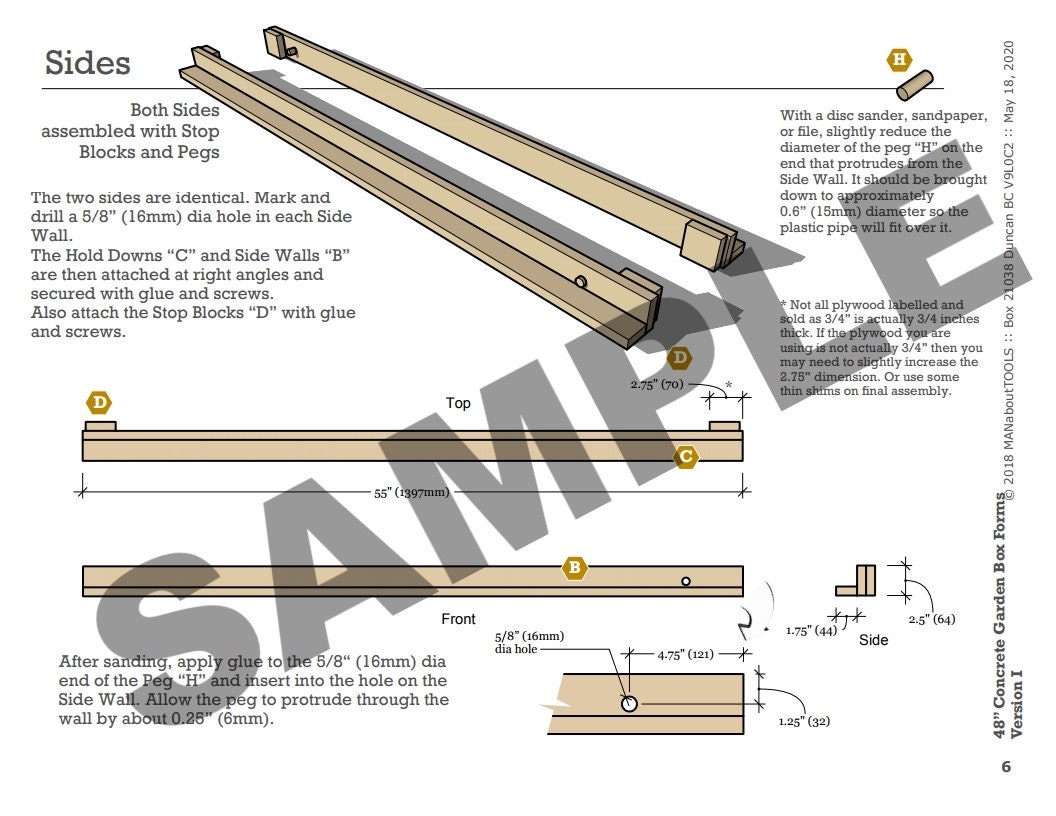 Concrete Garden Box Panels - Version I Plan - Etsy