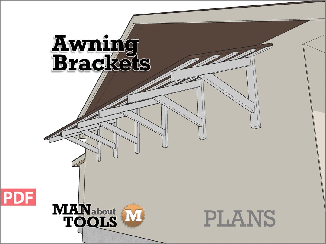 Wood Awning Frame Bracket Plan almost FREE Etsy