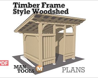 Plano de leñera estilo estructura de madera