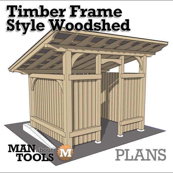 Timber Frame Style Woodshed Plan