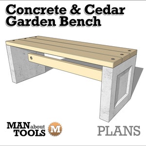 Concrete & Cedar Garden Bench Plan