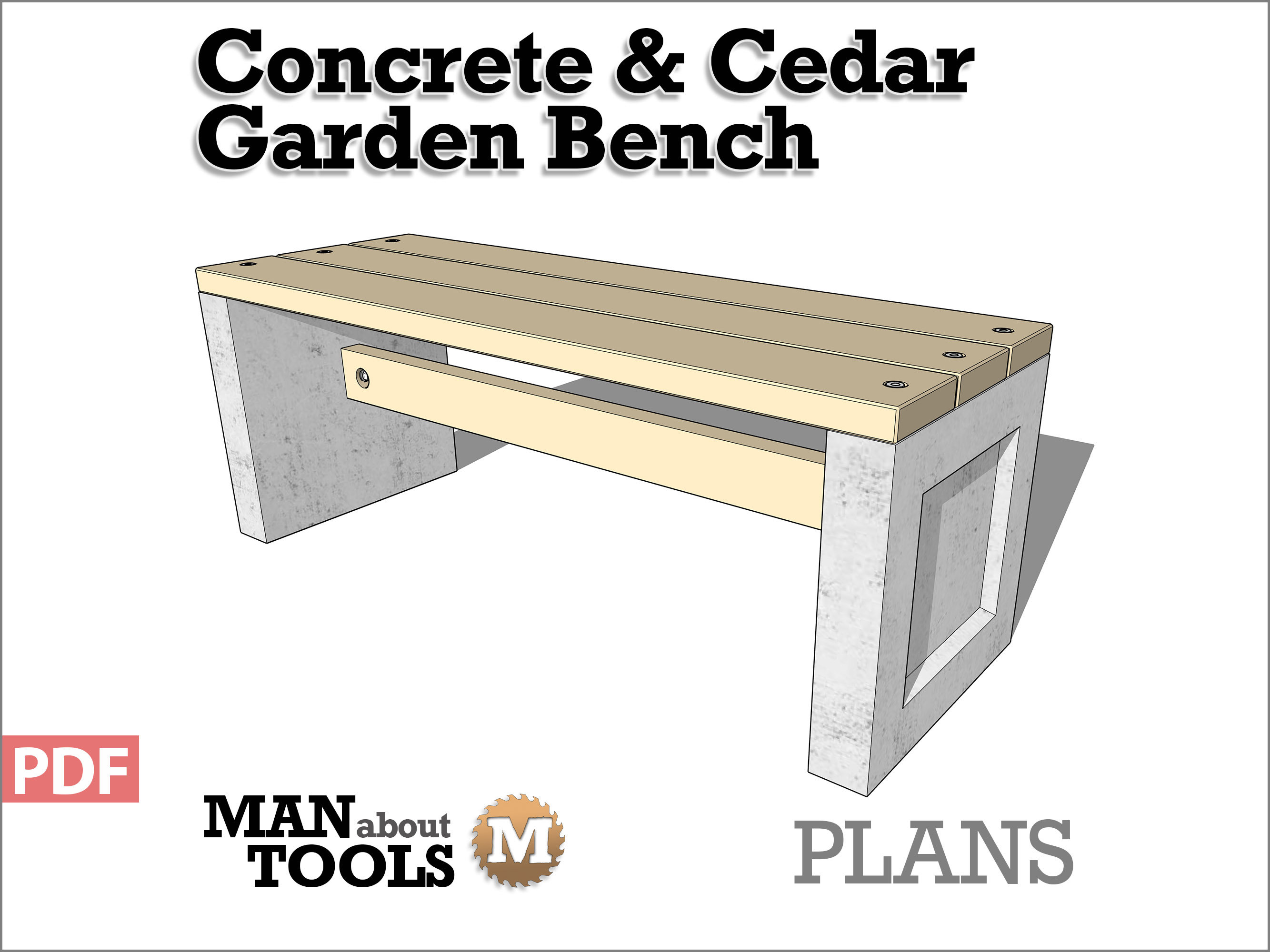 Concrete and wood garden bench hot sale