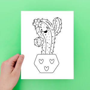 8 Happy Cactus Coloring Pages For Kids Or Adults Alike! | Unique Designs | Print At Home | High Quality Prints | Endless Hours of Fun