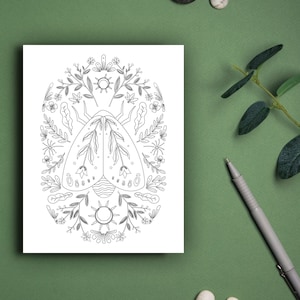 Themed Trio of Botanical & Insect Coloring Pages For Kids Or Adults | 3 Unique Designs Included | Print At Home | High Quality Prints