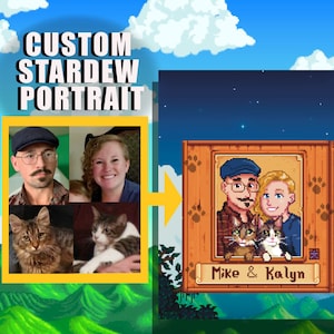 Retrato personalizado de Stardew Valley en pixel art (descarga digital)