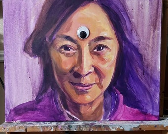 Everything everywhere all at once handmade portrait painting