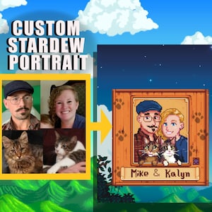 Ritratti personalizzati di Stardew Valley, ritratti personalizzati di Stardew Valley, poster personalizzato di Stardew Valley, ritratto pixel art personalizzato