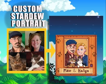 Custom STARDEW VALLEY Portraits, Stardew Valley Custom Portraits, Personalized Stardew Valley Poster, Custom Pixel Art Portrait