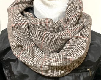 All sizes 100% Cotton  Flannel Scarf , Black and White Houndstooth plaid , classy design that adds beauty to any outfit male or female