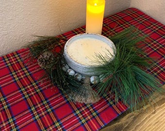 Christmas Tartan Red Plaid Cotton Flannel Table Runner 10" and 14" width many length options Gorgeous soft flannel easy to wash and dry