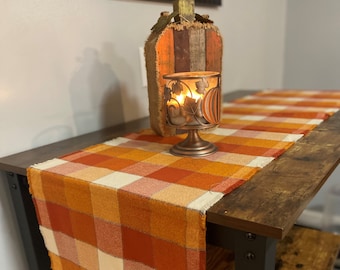 Cotton Flannel Table Runner 72"x14"  Spice Plaid  color  Great for the holiday, easy to wash and dry