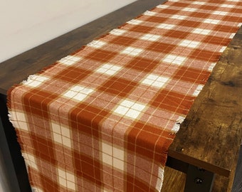 Cotton Flannel Table Runner 72"x14"  Plaid in a nice heavy cotton Flannel  easy to wash and dry