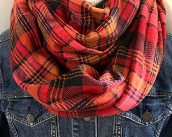 100% Cotton Berry tones woven flannel Scarf, All Sizes all sizes Cotton Flannel beautiful Red, Black, Burgundy, Pink w/ fringe edges