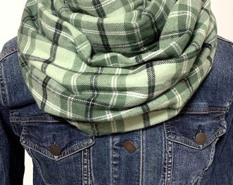 Sage, Olive and Forest Greens make this 100 % cotton flannel scarf, soft and beautiful   all sizes for everyone on your list