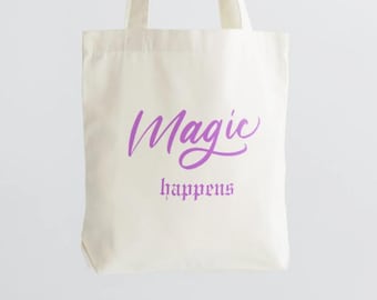 La magia sucede / Bolsos de tela inspirados en Buffy / Bolso de lona / Fandom del terror