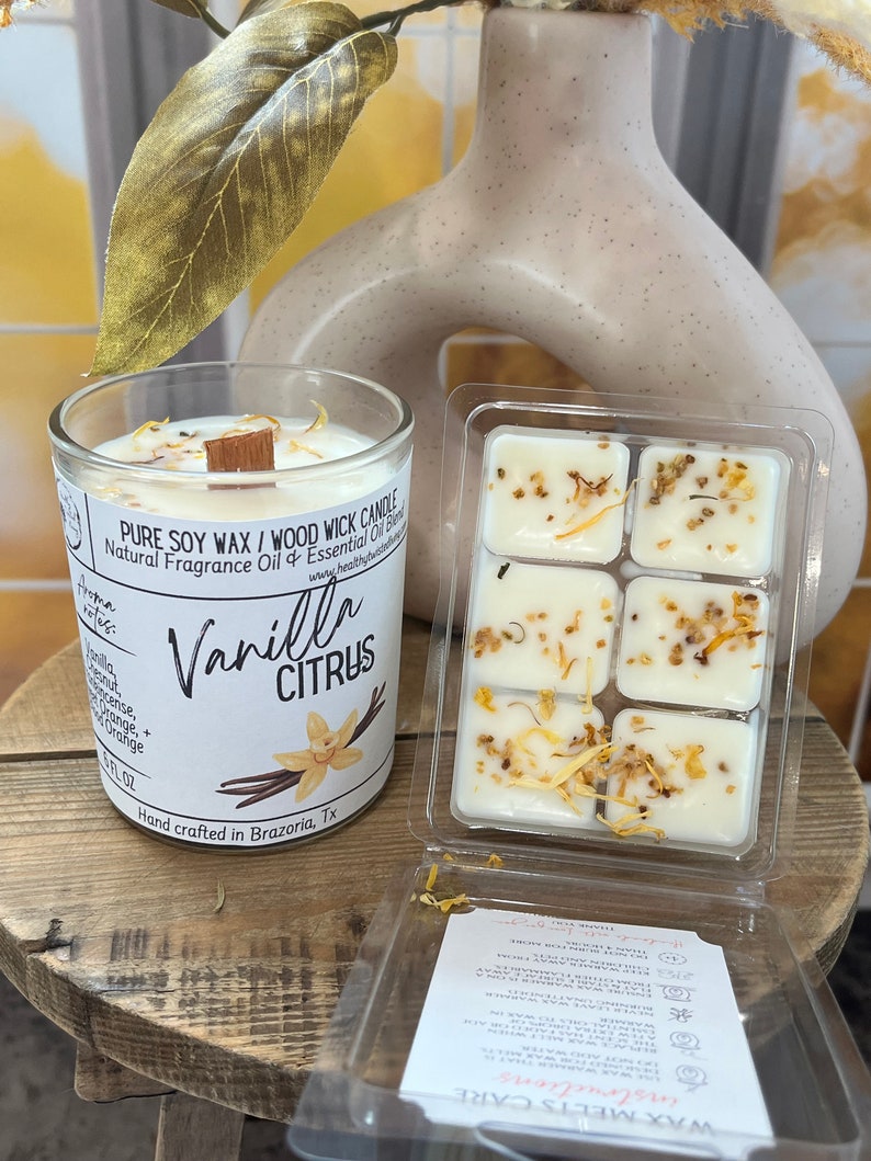 Vanilla Citrus Soy Candle/ Natural Candle/ Paraben Free/ Etsy