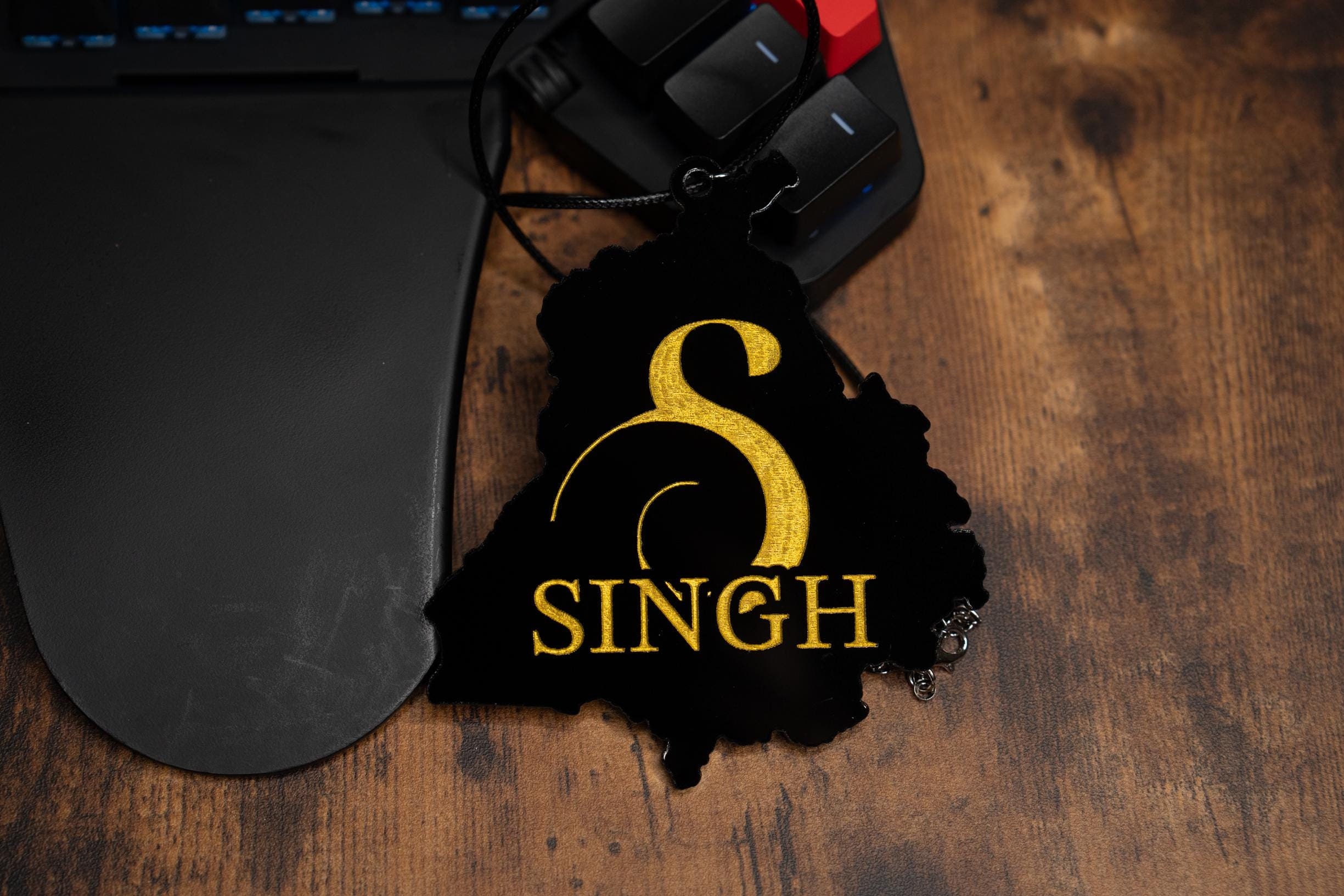 Punjab Map Car Charm: Singh/Kaur Rear View Mirror Hanger