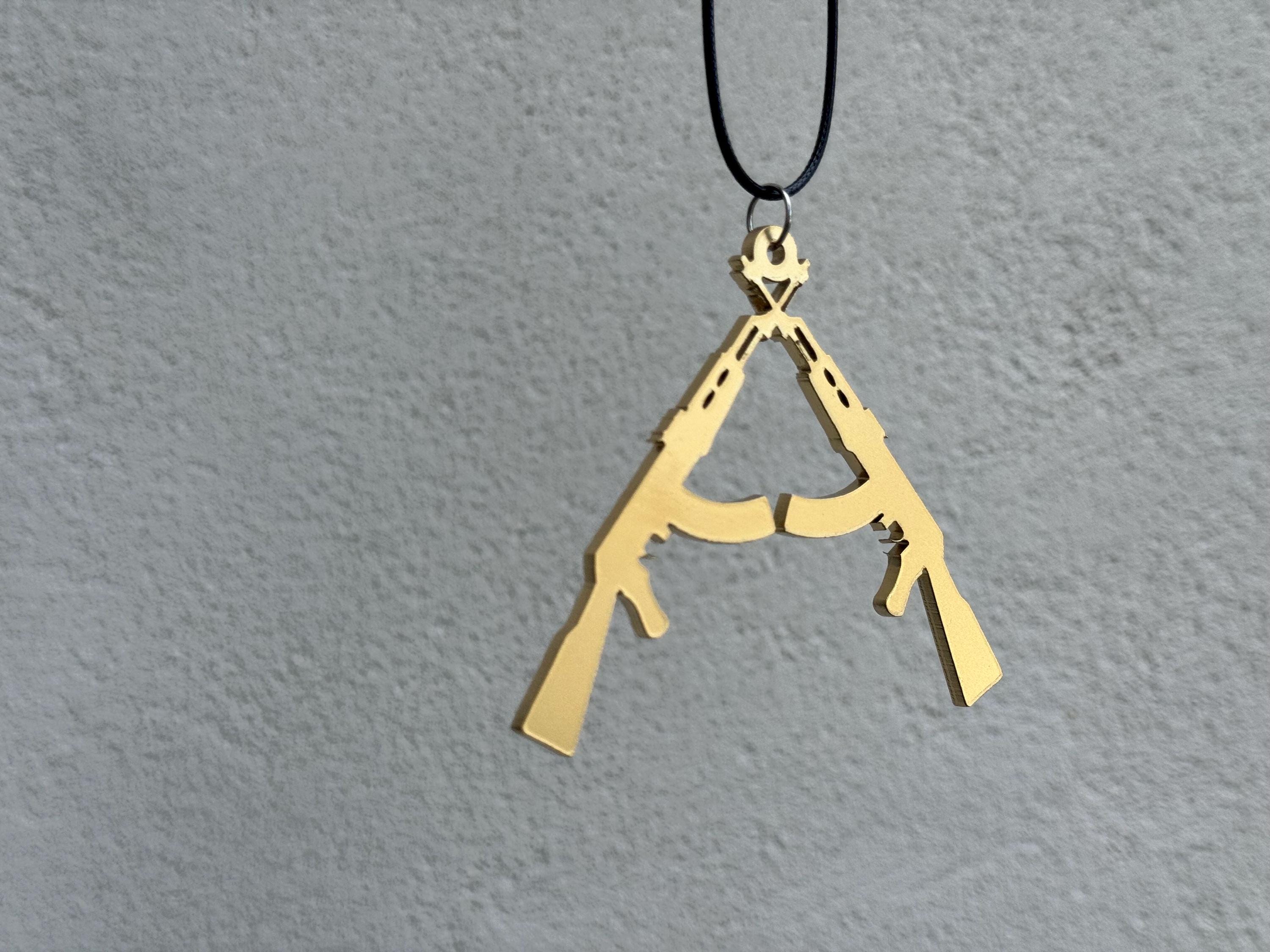 Gold AK-47 Car Hanging | Mirror Acrylic Rearview Mirror Ornament